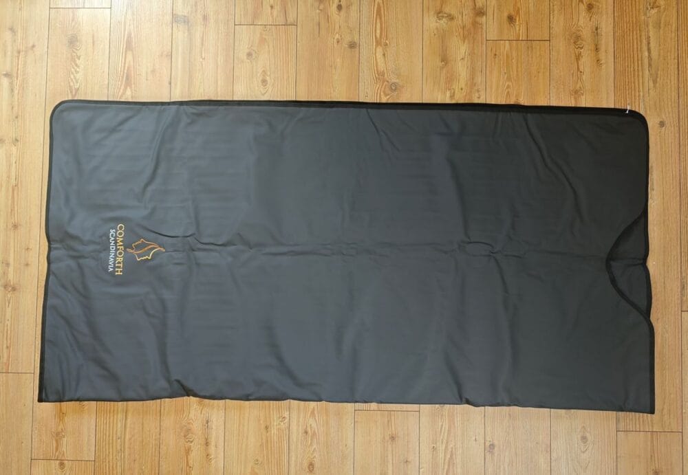 Comforth infrarød saunatæppe foldet ud og klar til brug