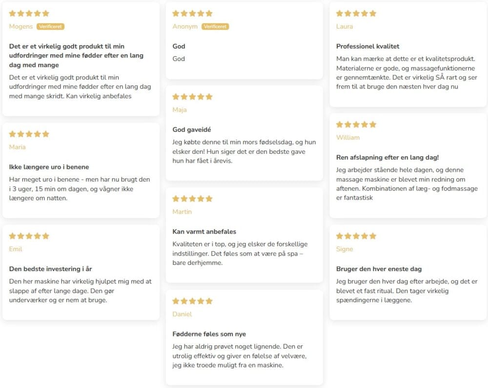 Comforth FootCare Pro 2-i-1 Læg og Fodmassage Maskine anmeldelser