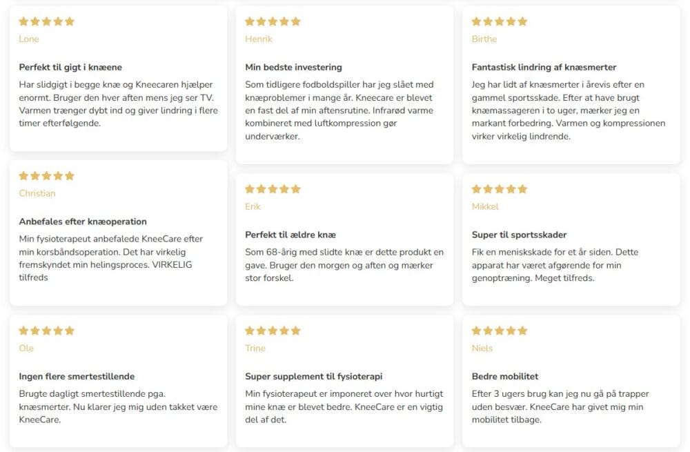Comforth Kneecare anmeldelser