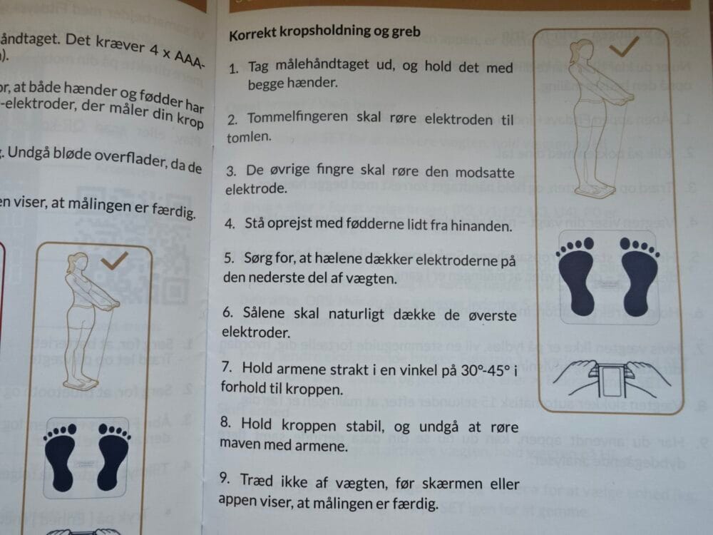 Trin for trin guide til brug af Comforth Smartscale